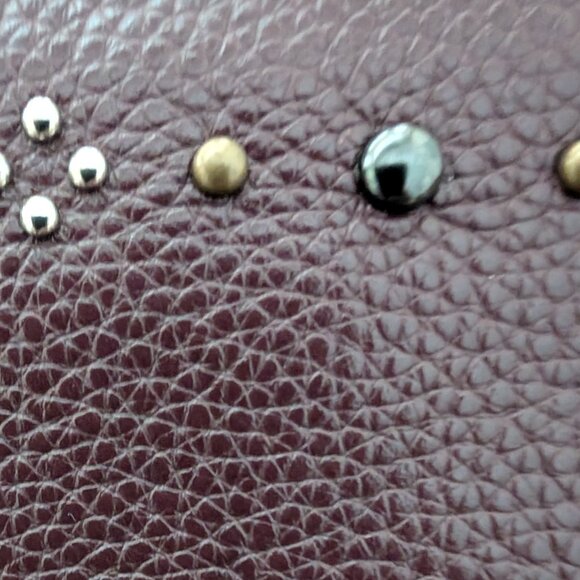 Coach pebbled leather embellished wristlet Oxblood red - Picture 5 of 5
